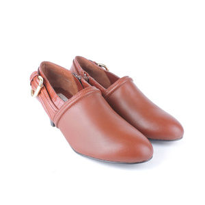 AJ VALENCI Heeled Booties Side Zip Brown Size 7M